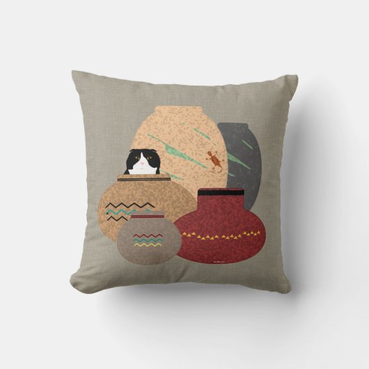 粘土ポット枕 クッション (正面)