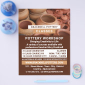 粘土ポット、陶芸教室、陶工広告会 チラシ (シングル)