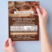 粘土ポット、陶芸教室、陶工広告会 チラシ (手)