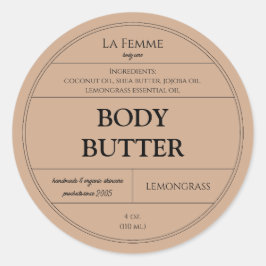 粘土ミニマル化粧用スキンケア製品ラベル ラウンドシール