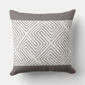 粘土灰色および白アフリカ泥の布のパターン クッション (裏面)