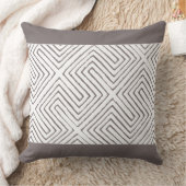 粘土灰色および白アフリカ泥の布のパターン クッション (ブランケット)