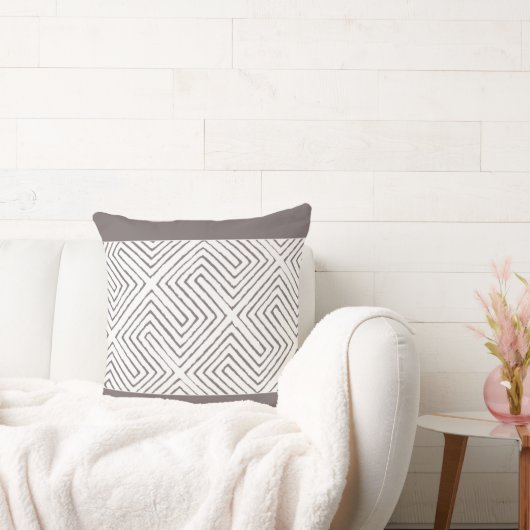 粘土灰色および白アフリカ泥の布のパターン クッション (ソファ)