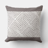 粘土灰色および白アフリカ泥の布のパターン クッション (正面)