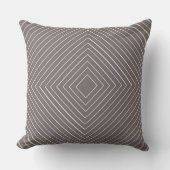 粘土灰色の入れ子の薄い白い正方形の部族 クッション (正面)