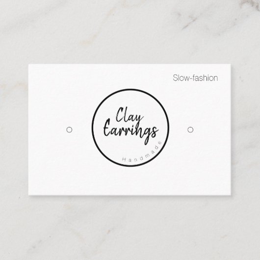 粘土製イヤリングホルダー表示カード 名刺 (正面)