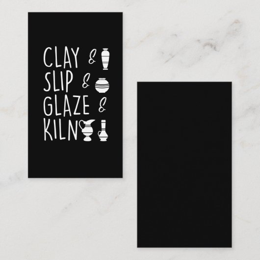 粘土釉スリップまたは滑ること窯陶磁器 名刺 (正面/裏面)