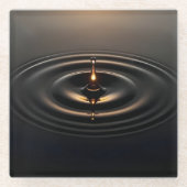 粘性表面への黄金の影響 ガラスコースター (正面)