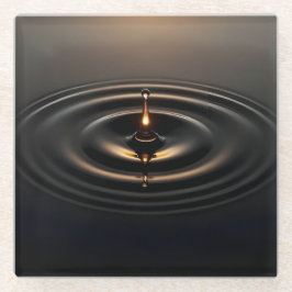 粘性表面への黄金の影響 ガラスコースター