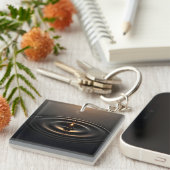 粘性表面への黄金の影響 キーホルダー (正面右)