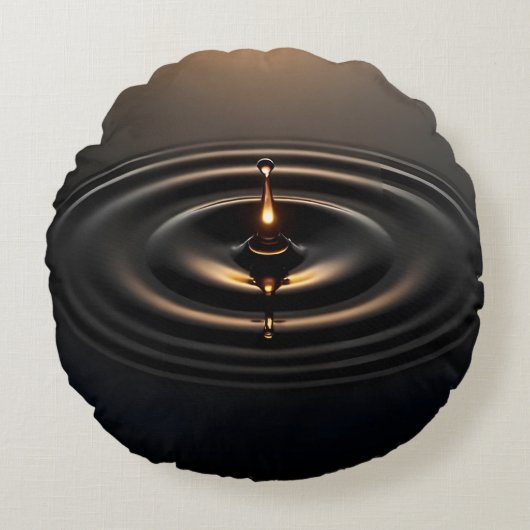 粘性表面への黄金の影響 ラウンドクッション (正面)