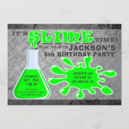 粘液の時間だ！-少年の誕生日パーティーの招待 招待状