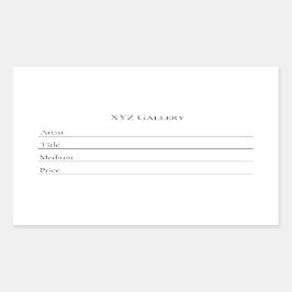 粘着アートギャラリー展示ラベルシール 長方形シール
