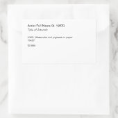 粘着式アート作品展示ラベルテンプレート 長方形シール (バッグ)
