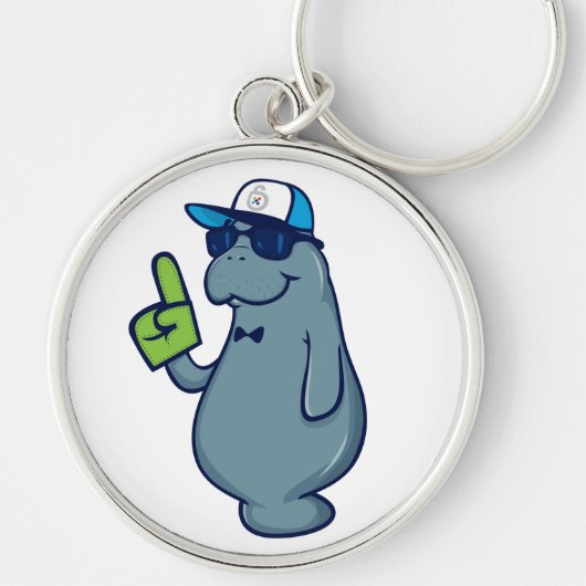 -粘着性があるパスワードKeychain Manatee氏 キーホルダー (正面)