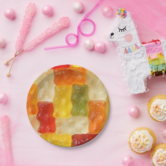 粘着性くまの紙皿 ペーパープレート (パーティー)