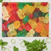 粘着性くまの虹によって着色されるキャンデー キッチンタオル (折り畳み)