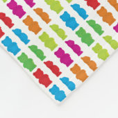 粘着性くまパターンが付いているフリースブランケット フリースブランケット (角)