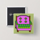 粘着性の肘掛け椅子 缶バッジ (正面&裏面)