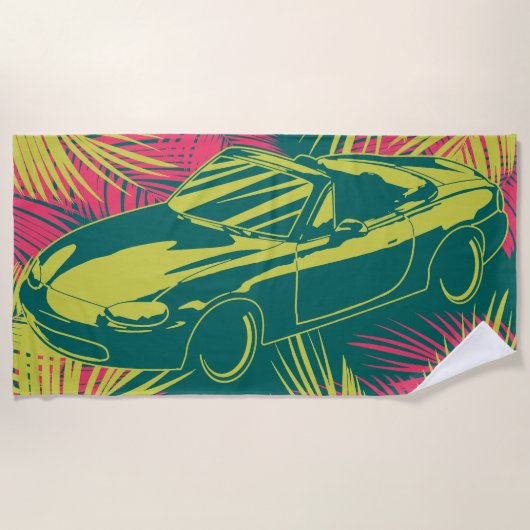 粘着性NB Miata ビーチタオル (正面)