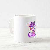 粘着物の女王のニースのデザイン コーヒーマグカップ (正面左)