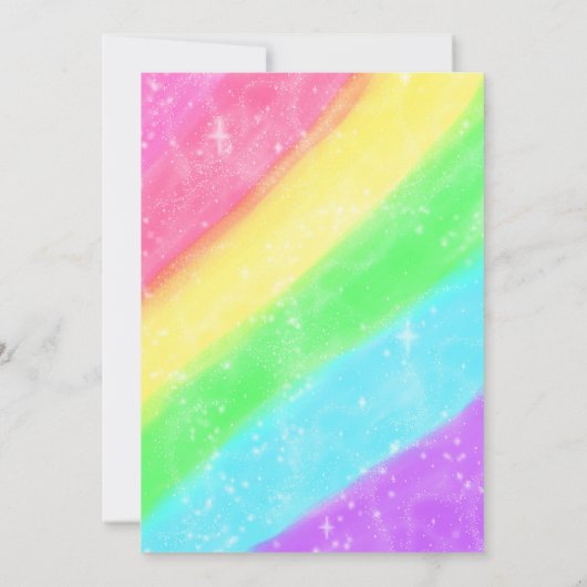 粘着物の時間パステル調の誕生日のパーティの招待状 招待状 (裏面)