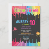 粘着物の時間虹の誕生日のパーティの招待状 招待状 (正面)