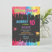 粘着物の時間虹の誕生日のパーティの招待状 招待状 (スタンド正面)