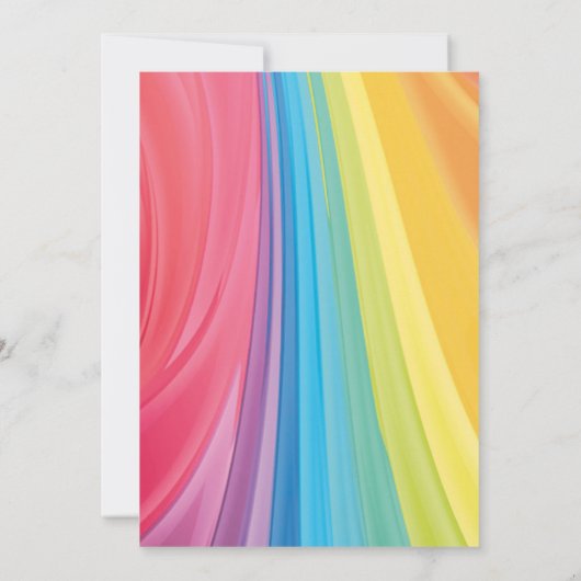 粘着物の時間虹の誕生日のパーティの招待状 招待状 (裏面)