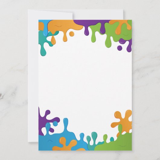 粘着物の誕生日の点滴注入の女の子の男の子の招待状 招待状 (裏面)