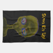 粘着物外国タオルの上の私 キッチンタオル (横)