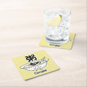 粥のJookの米のポリッジのお粥ボールの中国語は壊れます スクエアペーパーコースター (インサイチュ)