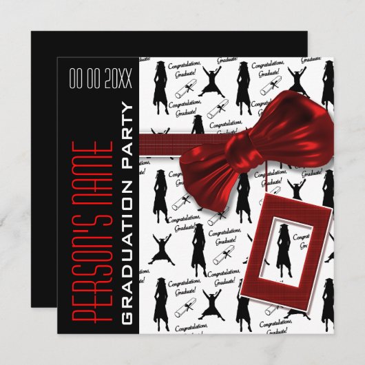 粥状パーティーエレガント婦 招待状 (正面/裏面)