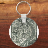 精アステカ神 キーホルダー (正面)