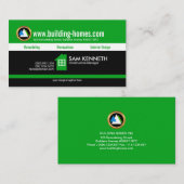精力的で若々しいレトロの緑の一流の建築業者 名刺 (正面/裏面)