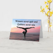 精力的な体操選手 カード (黄色い花)