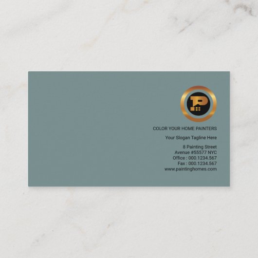 精力的な多彩の家の絵画の建築業者 名刺 (裏面)