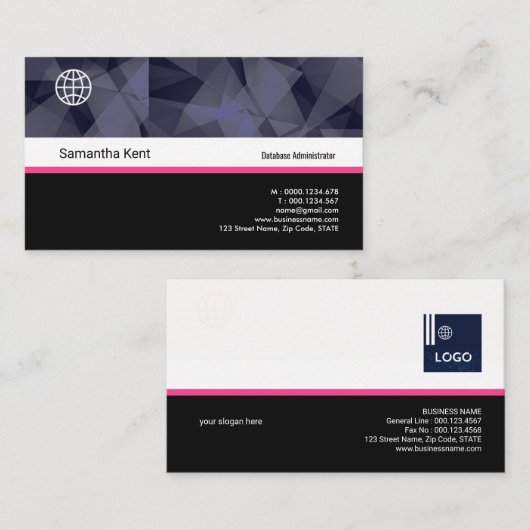 精力的な灰色の全体的なデータベースAdminの名刺 名刺 (正面/裏面)