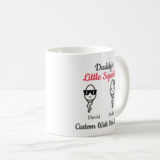 精子おもしろいパパの小さなリスのお父さんの日 コーヒーマグカップ (正面右)