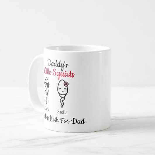 精子おもしろいパパの小さなリスのお父さんの日 コーヒーマグカップ (正面左)