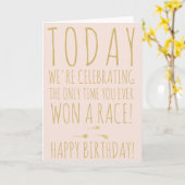 精子おもしろいレース金ゴールド赤面スクリプトハッピーバースデー カード (黄色い花)