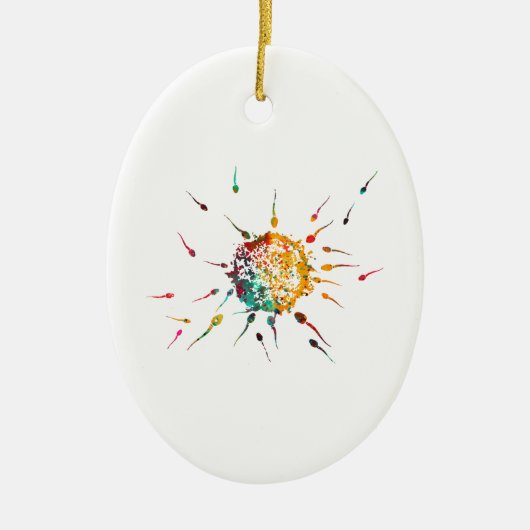 精子と卵 セラミックオーナメント (正面)