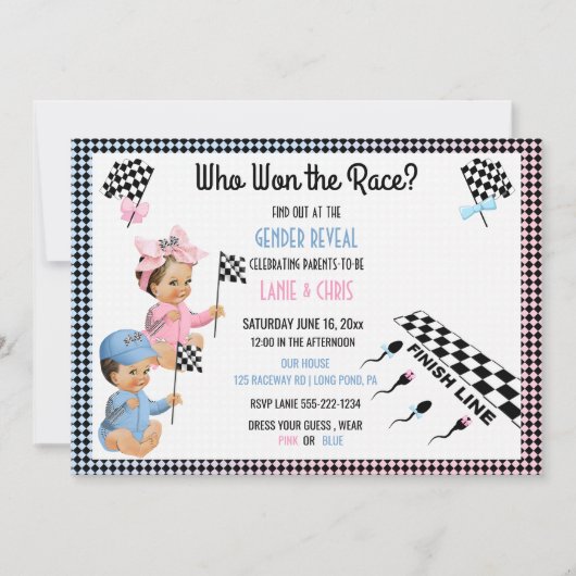 精子を明かす人種の性別を獲得したおもしろい人 招待状 (正面)