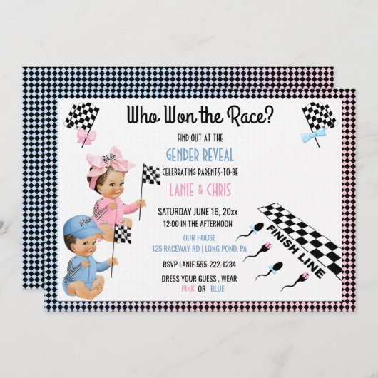 精子を明かす人種の性別を獲得したおもしろい人 招待状 (正面/裏面)