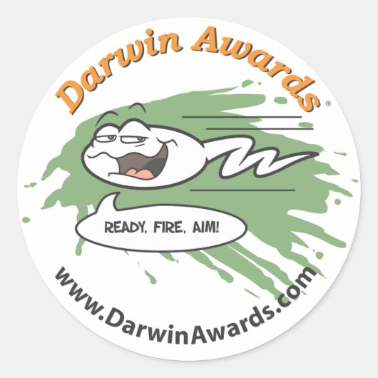 精子ステッカー – 準備完了、火災、狙い ラウンドシール (正面)