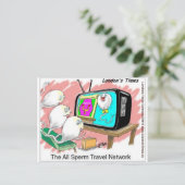 精子旅行ネットワークの面白いカードTシャツ&ギフト ポストカード (スタンド正面)