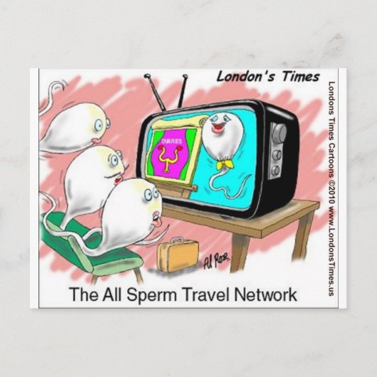 精子旅行ネットワークの面白いカードTシャツ&ギフト ポストカード (正面)