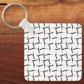 精密な追求:狩りモチーフ白黒P キーホルダー (正面)