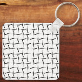 精密な追求:狩りモチーフ白黒P キーホルダー (裏面)