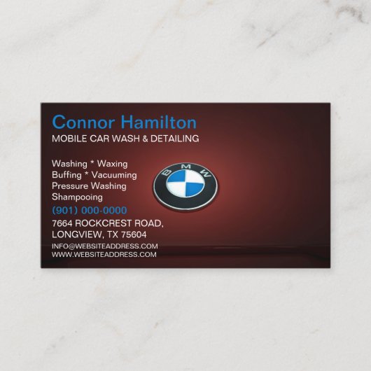 精密洗圧ブシンを詳述する移動洗車機 名刺 (正面)